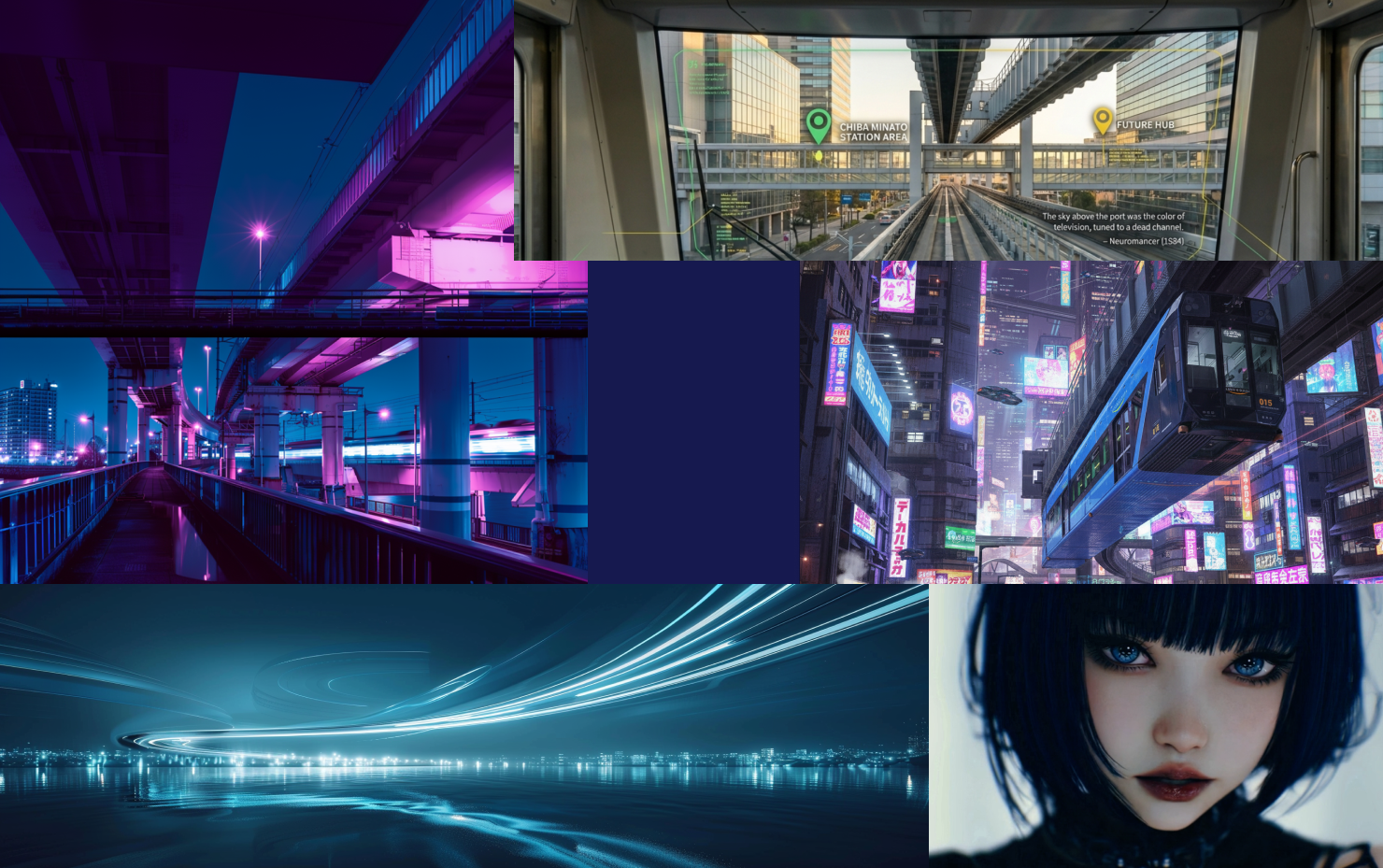 Chiba City cyberpunk collage